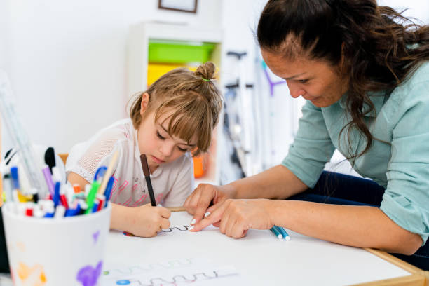 A child engaged in play therapy